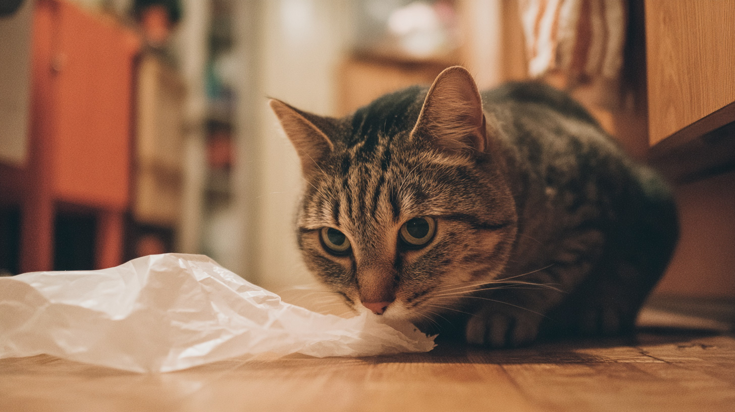 Кошка жует пакеты: безобидная привычка или тревожный сигнал?
