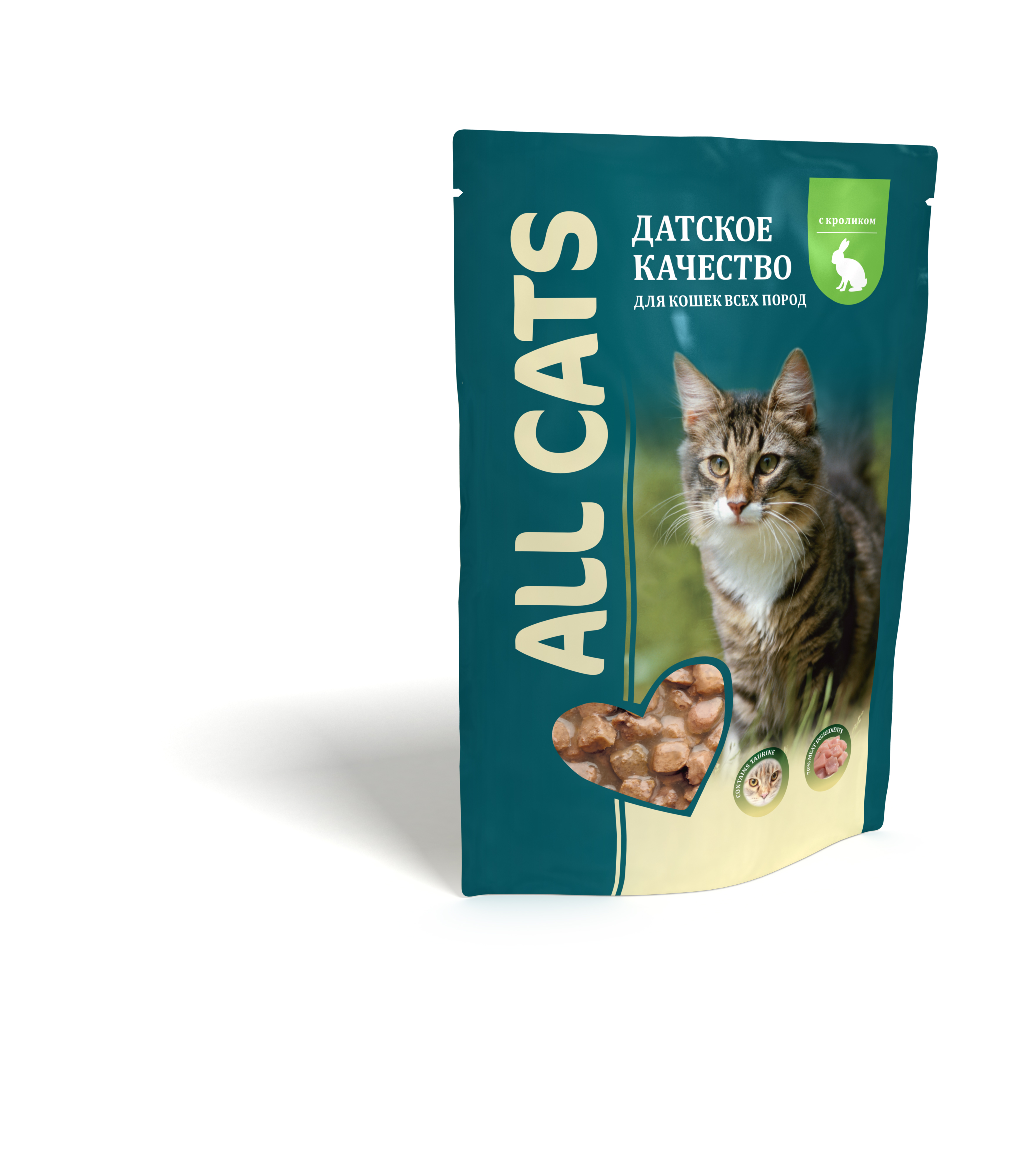 ALL CATS корм с кроликом в соусе для кошек, пауч, 85 г - от производителя Aller Petfood