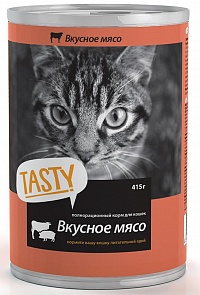 Tasty корм мясное ассорти в соусе для кошек, банка, 415 г