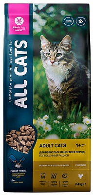 ALL CATS корм сухой с курицей для кошек, пп, 2,4 кг - от производителя Aller Petfood