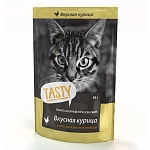Tasty корм  с курицей в желе для кошек, пауч, 85 г