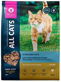 ALL CATS корм сухой для взрослых стерилизованных кошек с курицей, пп, 350 г - от производителя Aller Petfood